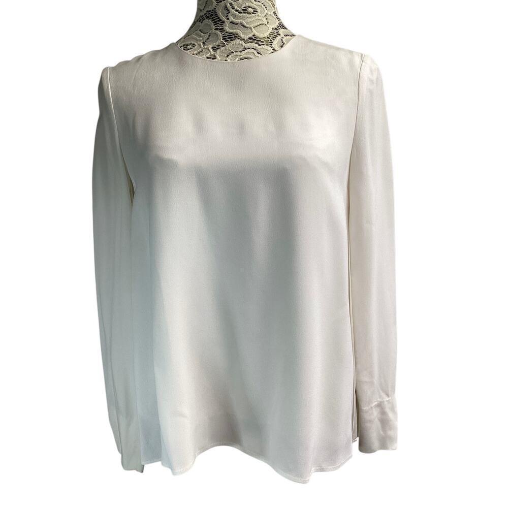 Adam Lippes long sleeve‎ hi low blouse sz M cream